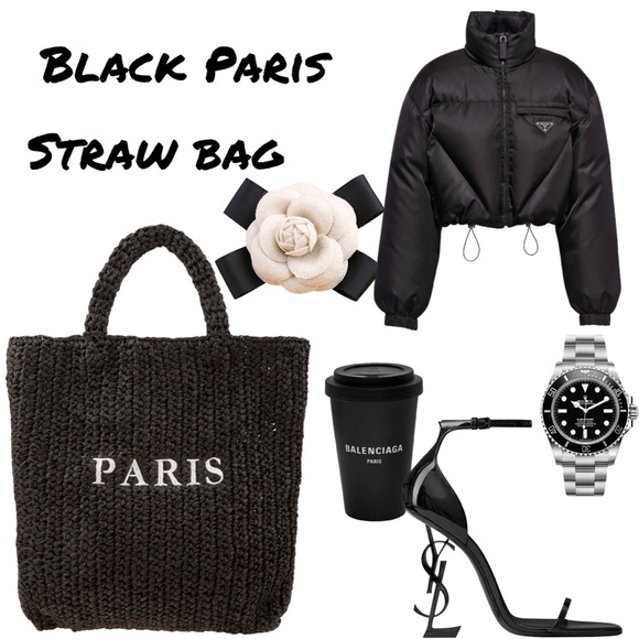 Bags Black Paris Straw Bag Poshmark